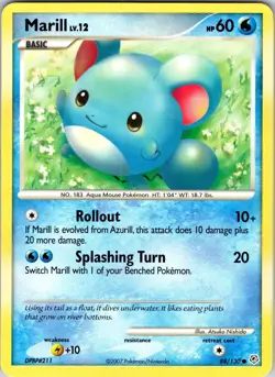 Marill 88/130 Diamond and Pearl Pokemon TCG LP Normal - Image 1
