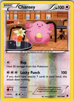 Chansey 80/119 XY - Phantom Forces Pokemon NM/LP Reverse Holo - Image 1