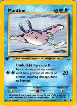 Mantine 064/111 Neo Genesis Pokemon LP 1st Edition - Image 1