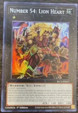 Number 54: Lion Heart 1st Edition Silver Ultra Rare BLC1-EN037 Yu-Gi-Oh! - Image 1