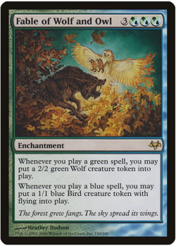 Fable of Wolf and Owl - Eventide - RARE NM-MINT MTG Magic The Gathering Card - Image 1