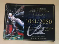 !!NEW!! MTG Seb McKinnon Sower of Temptation Stitched Playmat Signed Kickstarter - Image 2
