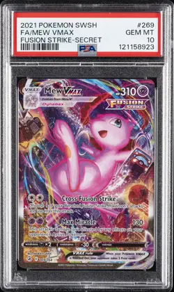 2021 POKEMON SWORD & SHIELD FUSION STRIKE SECRET #269 FULL ART/MEW VMAX PSA 10 - Image 1