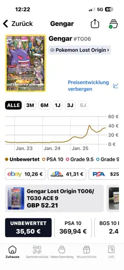 Pokemon Karte Gengar TG06/TG30 Verlorener Ursprung, Deutsch, NM - Image 5