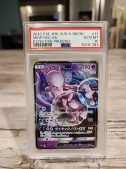 Pokemon Japanese Mewtwo GX S&M Detective Pikachu 017/024 PSA 10 GEM MINT - Image 1