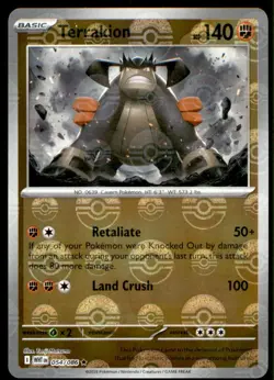 Terrakion (Poke Ball Pattern) 054/086 Holo Rare SV: White Flare Pokemon Holo NM - Image 1