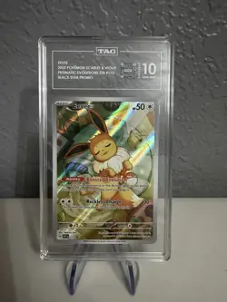 2025 Pokemon SV Prismatic Evolutions #173 Black Star Promo Eevee TAG 10 (2002) - Image 3