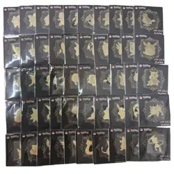 Pokemon 24K Gold Plated Sticker Tazos Full Set 50pcs - Including MEW & Mewtwo - Image 1