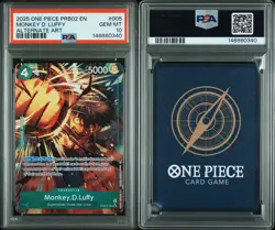 2025 ONE PIECE PRB02 ALTERNATE ART #005 MONKEY D. LUFFY PSA 10 - Image 3