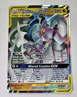 Arceus & Dialga & Palkia GX 156/236 Cosmic Eclipse TAG TEAM Rare Pokemon Card NM - Image 1