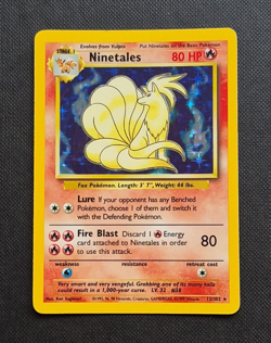 VINTAGE 1999 Pokemon Ninetales 12/102 Holo Base Set EXCELLENT Rare WotC - FREE P - Image 1
