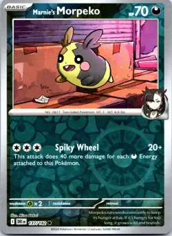Pokemon Marnie's Morpeko SV10: Destined Rivals DRI REVERSE HOLO 137/182 NM TCG - Image 1