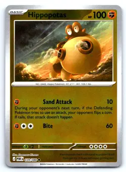 Pokemon Hippopotas ME03: Perfect Order POR Reverse Holo 039/088 NM Common - Image 1