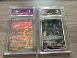 Pokemon 151 UPC Black Star Promo Mew and Mewtwo Ace 9 Sequential Graded Cards - Image 1
