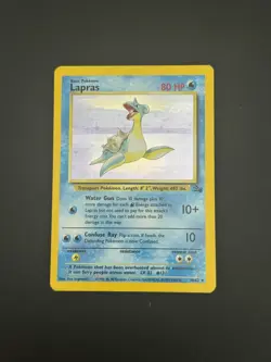 1999 Pokemon TCG Lapras Holo Rare Card 10/62 Fossil Set LP - Image 1