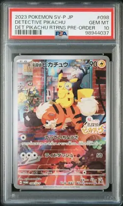 2023 Pokemon SV-P Japanese Detective Pikachu #098/SV-P PSA 10 - Image 1
