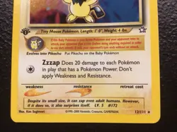 Pokemon Pichu 1st Edition Holo Rare Neo Genesis 12/111 WOTC Vintage 2000 - Image 4