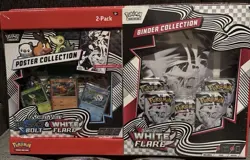 Pokemon TCG Scarlet & Violet Black Bolt & White Flare 2 Box Lot Binder/Poster - Image 2