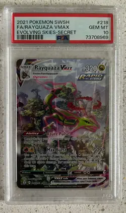 Pokemon Evolving Skies 218/203 Alternate Alt Art Rayquaza VMAX PSA 10 GEM MT!! - Image 1