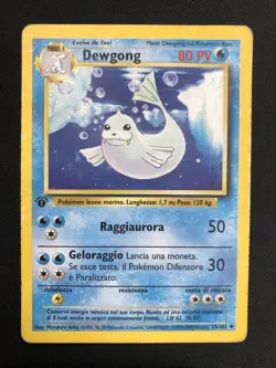 Pokemon Dewgong 25/102 Set Base Prima Edizione Wizards ITA Carte Vintage - Image 1