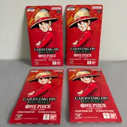 LOT OF 4 One Piece OP-13 Carrying on His Will Sleeved Blister Booster Packs New - Image 1