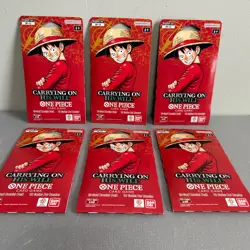 One Piece OP-13 Carrying on His Will Sleeved Booster Packs LOT 6 ENGLISH Sealed - Image 1