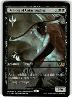 MTG Demon of Catastrophes M19 Store Championship Foil Promo NM Near Mint Magic - Image 1