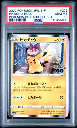 2022 POKEMON JPN S PROMO POKEMON GO CARD FILE SET #272 PIKACHU-HOLO PSA 10 - Image 1