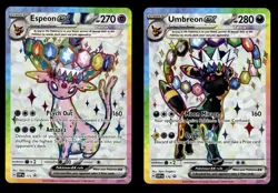 Espeon ex SVP 175 & Umbreon 176 Ultra Rare Black Star Promo Set Pokemon Card - Image 1