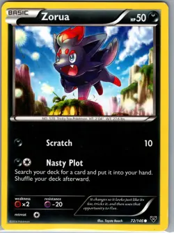 Zorua 72/146 Non Holo XY Base Set - Pokemon Card - LP - Image 1