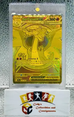 Mega Charizard X ex Gold Hyper Rare 130/094 Pokemon Phantasmal Flames English - Image 1