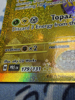 Pokemon Pikachu EX Prismatic Evolution 179/131 - Hyper Rare Gold - ERROR shift - Image 5