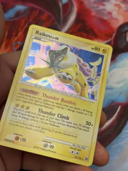 Pokemon Raikou 16/132 Diamond & Pearl Cracked Ice Holo 2007 Basic 80HP - Image 2