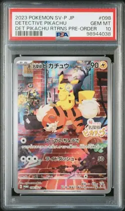 2023 Pokemon SV-P Japanese Detective Pikachu #098/SV-P PSA 10 - Image 1