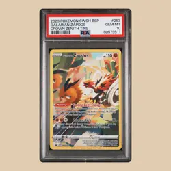 2023 Pokemon SWSH BSP Galarian Zapdos Crown Zenith Tin #283 PSA 10 Gem - Image 1