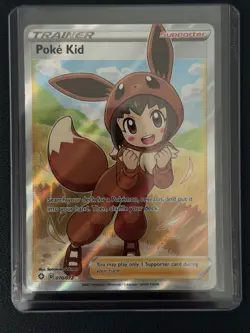 Pokemon TCG Poke Kid Trainer Shining Fates Ultra Rare Card 070/072 Near Mint - Image 1