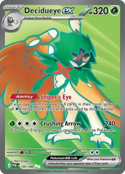 Decidueye EX 100/088 ME03: Perfect Order Ultra Rare Full Art NM English Pokemon - Image 1