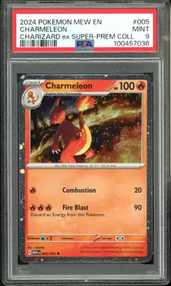 2024 Pokemon Mew EN Charmeleon Super Premium 005/165 PSA 9 Mint - Image 1