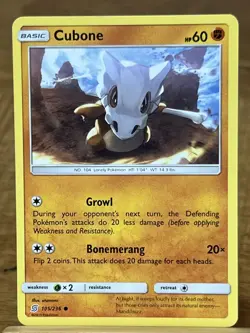 Pokemon TCG Cubone 105/236 Unified Minds Common - Image 1