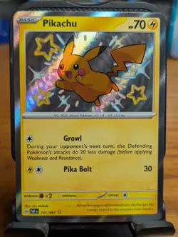 Pokemon TCG Paldean Fates Pikachu Shiny Holo Rare 131/091 - Image 1