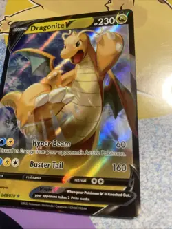 Pokemon TCG Dragonite V Pokemon Go 49/78 Full Art Ultra Holo Rare Card NM 2022 - Image 2