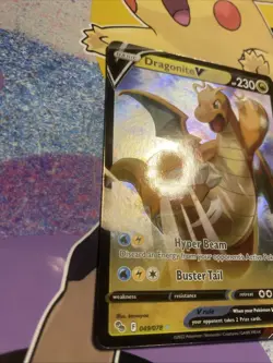 Pokemon TCG Dragonite V Pokemon Go 49/78 Full Art Ultra Holo Rare Card NM 2022 - Image 3
