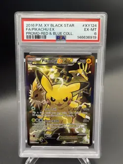 Pikachu EX XY124 Black Star Promo 2016 Holo Pokemon Card TCG - PSA 6 - Image 1