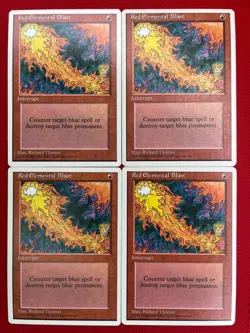 MTG 4X Red Elemental Blast X4 Core Set 4th Edition Magic - LP/HP - Image 1