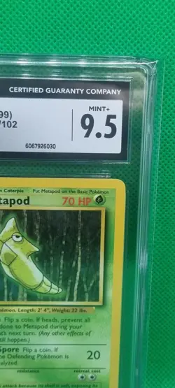 CGC 9.5 1999 Pokemon Metapod Base Set Unlimited English #54 54/102 Mint+ Vintage - Image 4