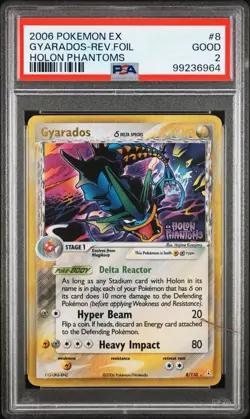 PSA 2 Gyarados (Delta Species) 8/110 Holon Phantoms Reverse Holo Pokemon Slab - Image 1
