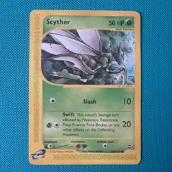 Scyther 106/147 Acropolis Base 2002 Rare E-Reader Pokemon card Expedition - Image 1