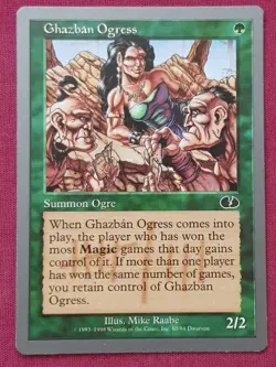 Magic The Gathering UNGLUED GHAZBAN OGRESS green card MTG - Image 1