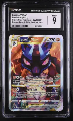Pokemon Card CGC 9 Lucario VSTAR Crown Zenith ETB Promo SWSH291 - Image 1
