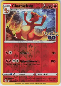 PO-04 Reverse Holo Charmeleon 009/078 Uncommon Pokemon GO - Image 1